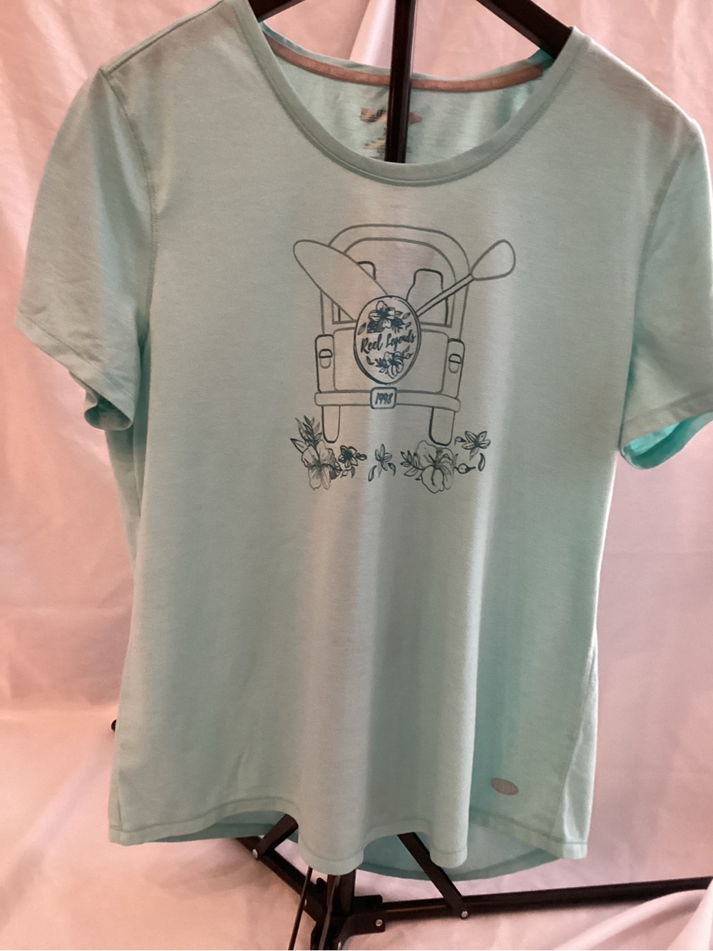 Reel Legends Light Aqua Graphic Short Sleeve Tee - Crew Neck